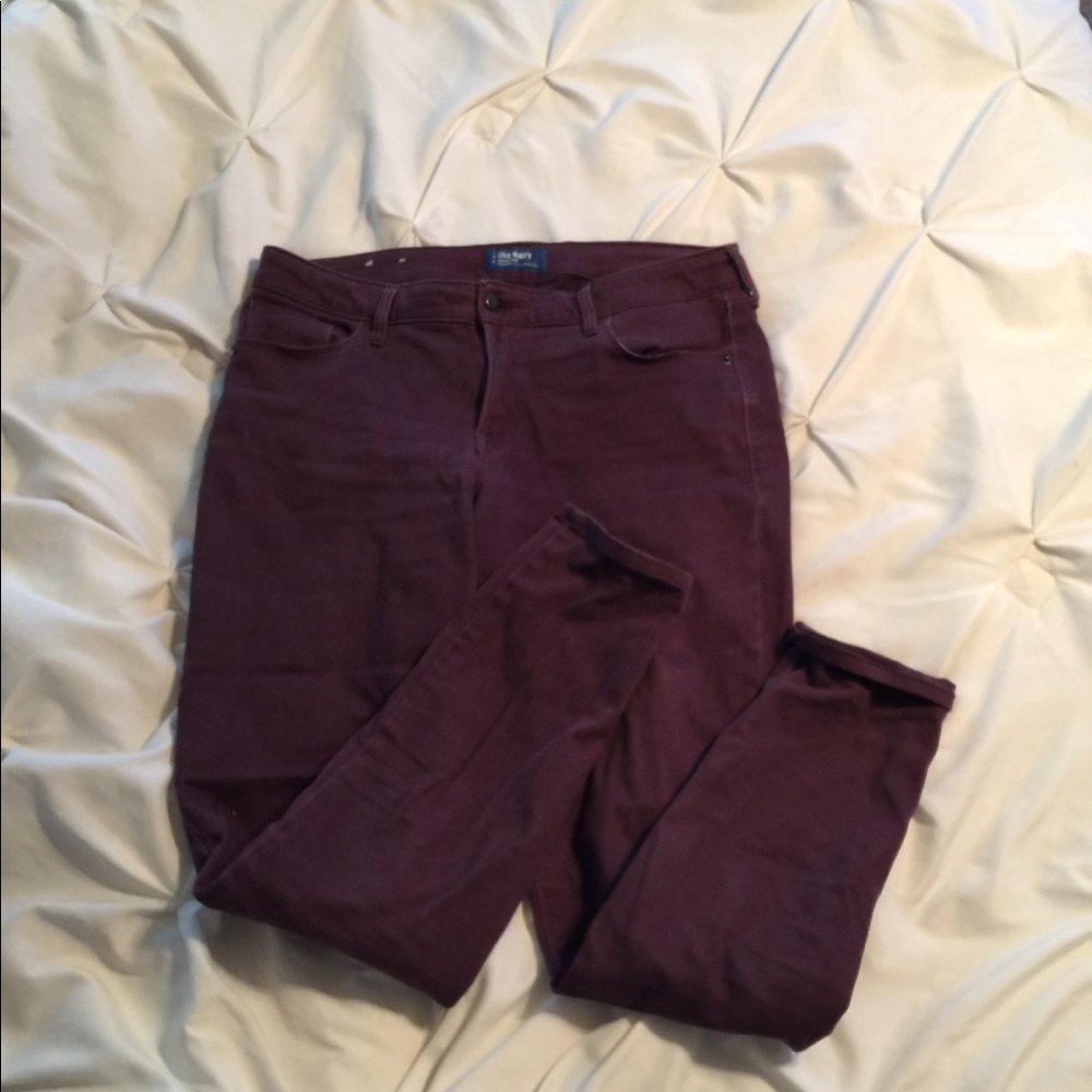 Maroon skinny jeans